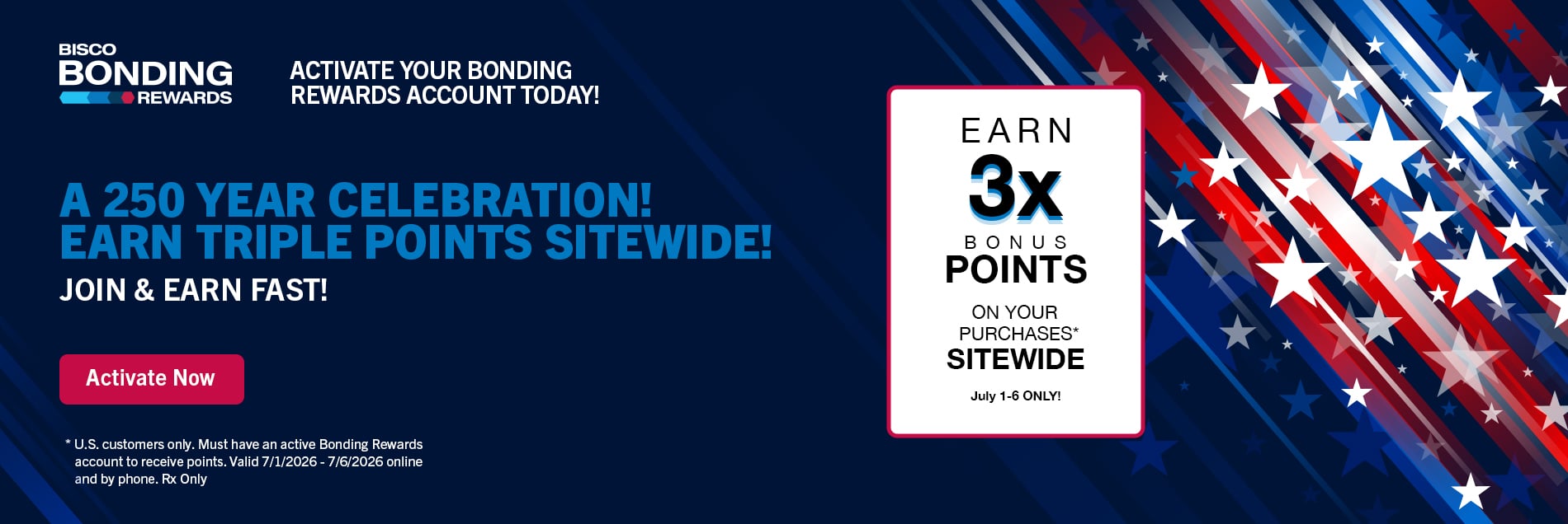 BISCO 250 Year celebration triple points sitewide